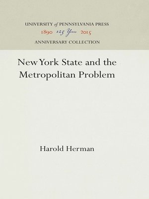cover image of New York State and the Metropolitan Problem